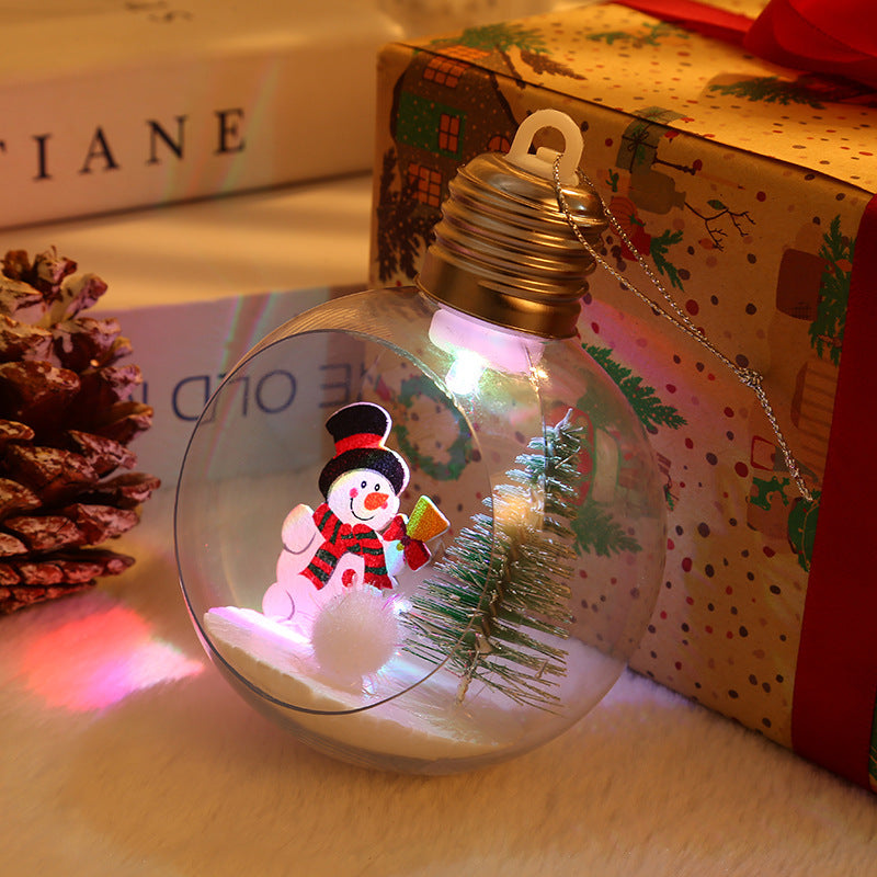 Christmas lighted Christmas ball decoration Christmas pendant Christmas window transparent light bulb ball Christmas supplies