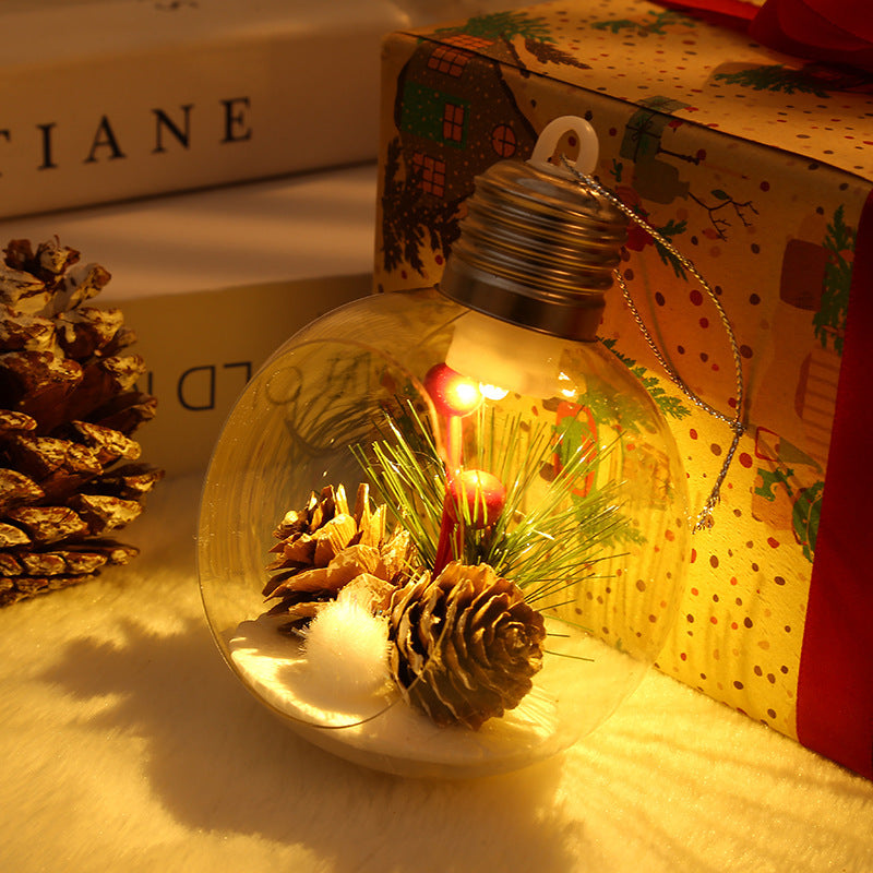 Christmas lighted Christmas ball decoration Christmas pendant Christmas window transparent light bulb ball Christmas supplies