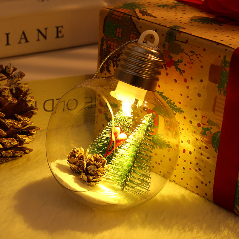 Christmas lighted Christmas ball decoration Christmas pendant Christmas window transparent light bulb ball Christmas supplies