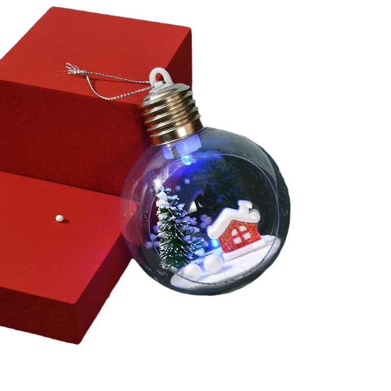 Christmas lighted Christmas ball decoration Christmas pendant Christmas window transparent light bulb ball Christmas supplies