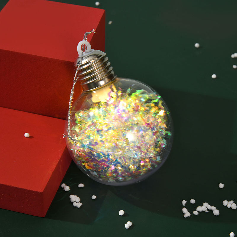 Christmas lighted Christmas ball decoration Christmas pendant Christmas window transparent light bulb ball Christmas supplies
