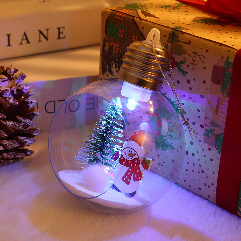 Christmas lighted Christmas ball decoration Christmas pendant Christmas window transparent light bulb ball Christmas supplies
