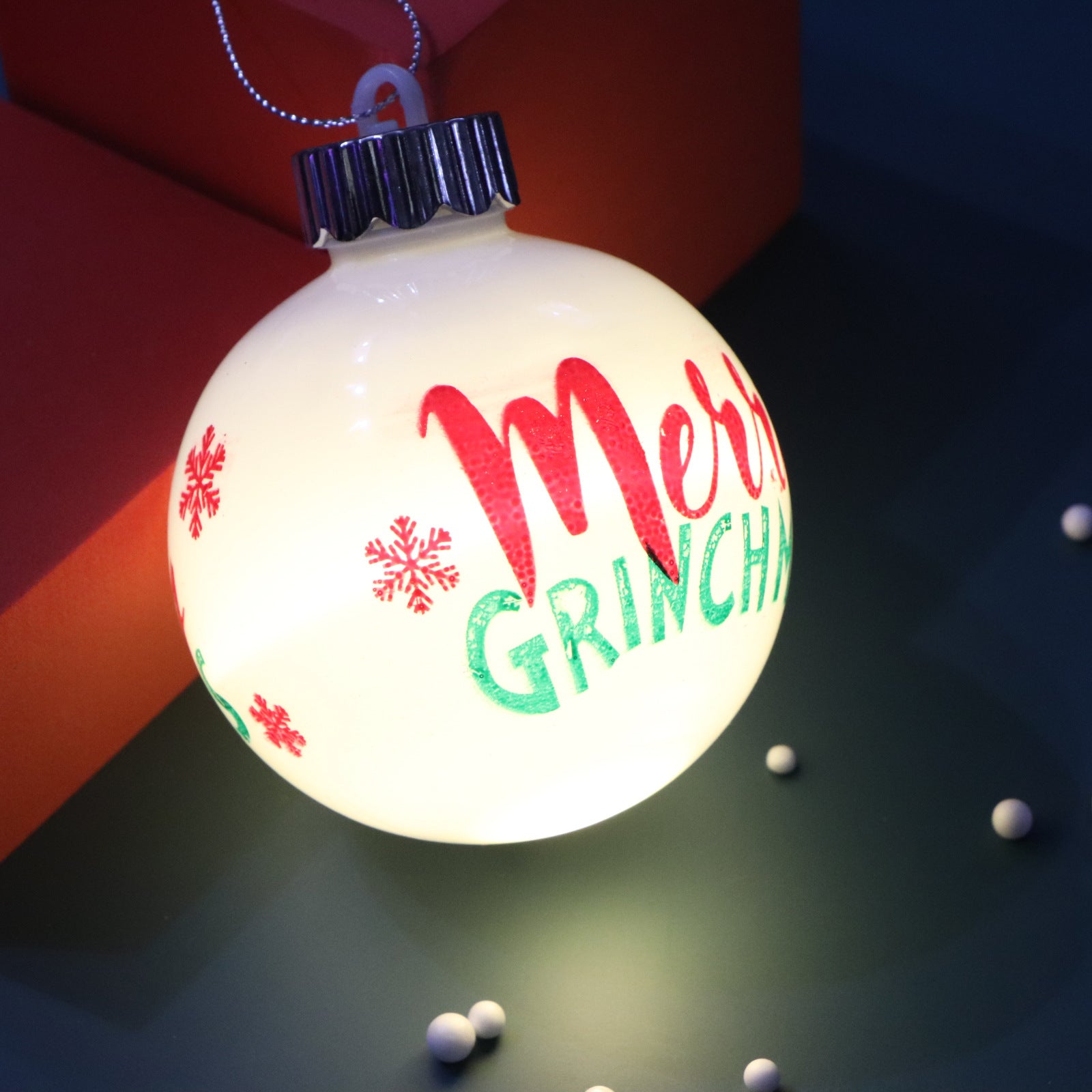 Christmas lighted Christmas ball decoration Christmas pendant Christmas window transparent light bulb ball Christmas supplies