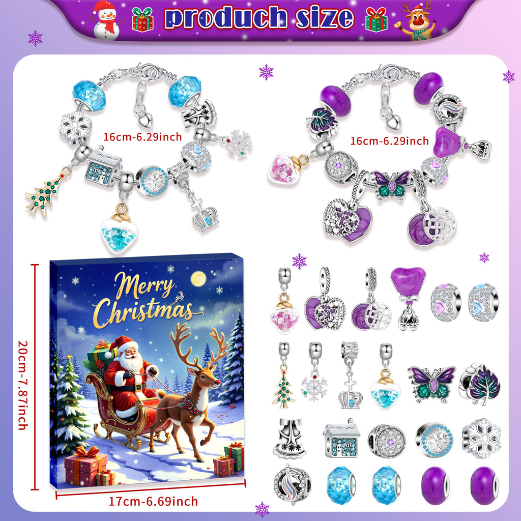 Amazon 24-compartment Christmas beaded bracelet gift box, blind box DIY jewelry gift countdown calendar for the upcoming holiday season.