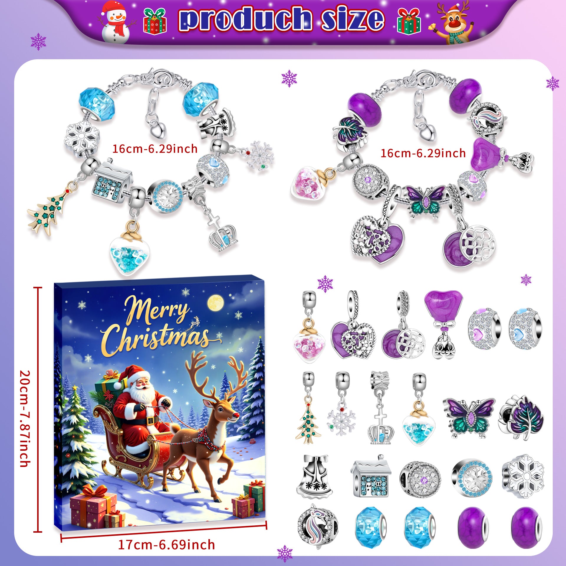 Amazon 24-compartment Christmas beaded bracelet gift box, blind box DIY jewelry gift countdown calendar for the upcoming holiday season.