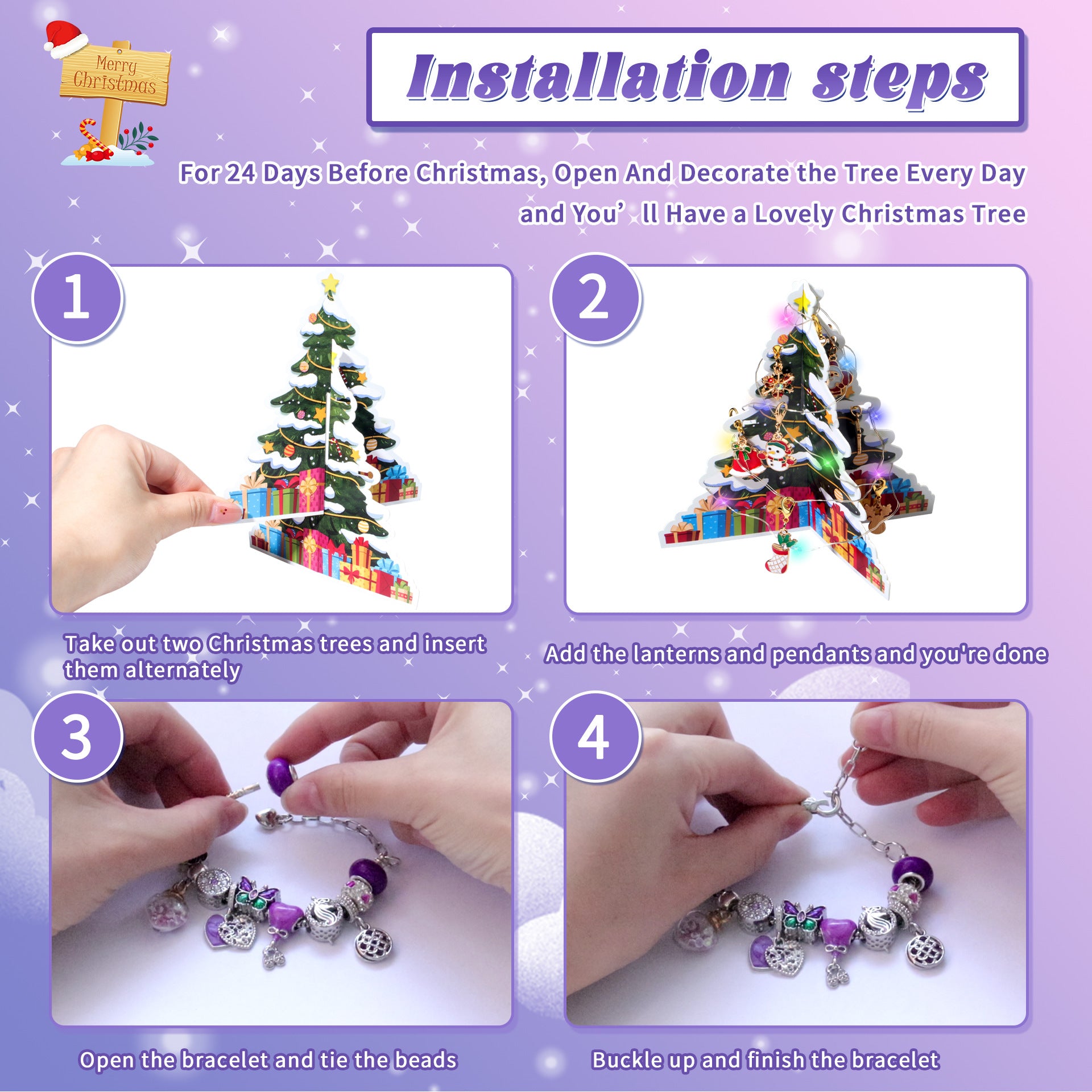 Amazon 24-compartment Christmas beaded bracelet gift box, blind box DIY jewelry gift countdown calendar for the upcoming holiday season.