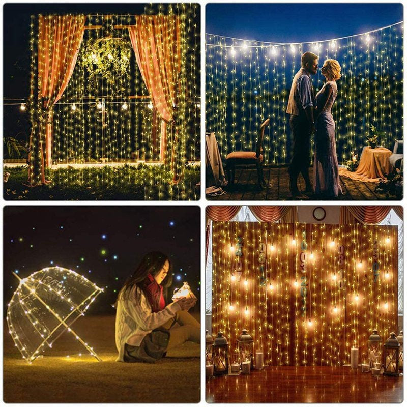 Cross-border LED copper wire curtain light string USB Christmas decoration star fairy light string light solar copper wire light