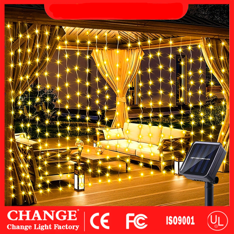 Cross-border LED copper wire curtain light string USB Christmas decoration star fairy light string light solar copper wire light