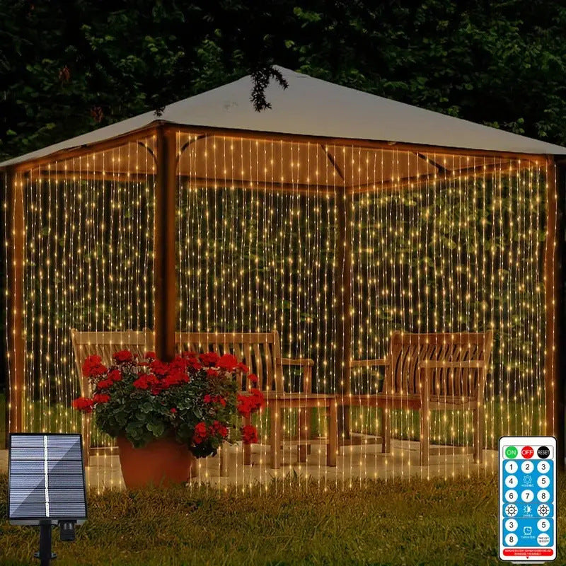 Cross-border LED copper wire curtain light string USB Christmas decoration star fairy light string light solar copper wire light