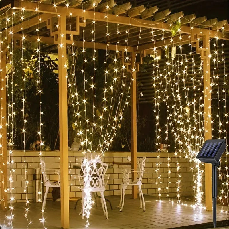 Cross-border LED copper wire curtain light string USB Christmas decoration star fairy light string light solar copper wire light