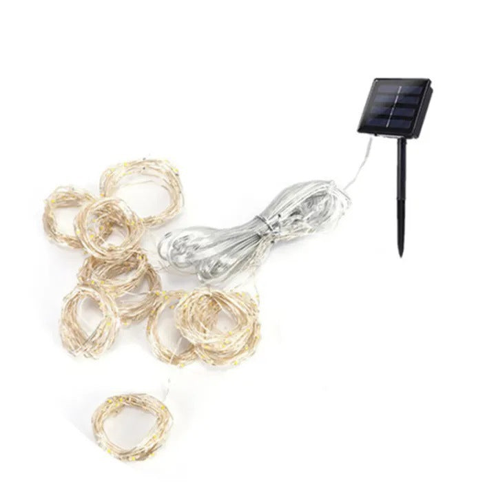 Cross-border LED copper wire curtain light string USB Christmas decoration star fairy light string light solar copper wire light